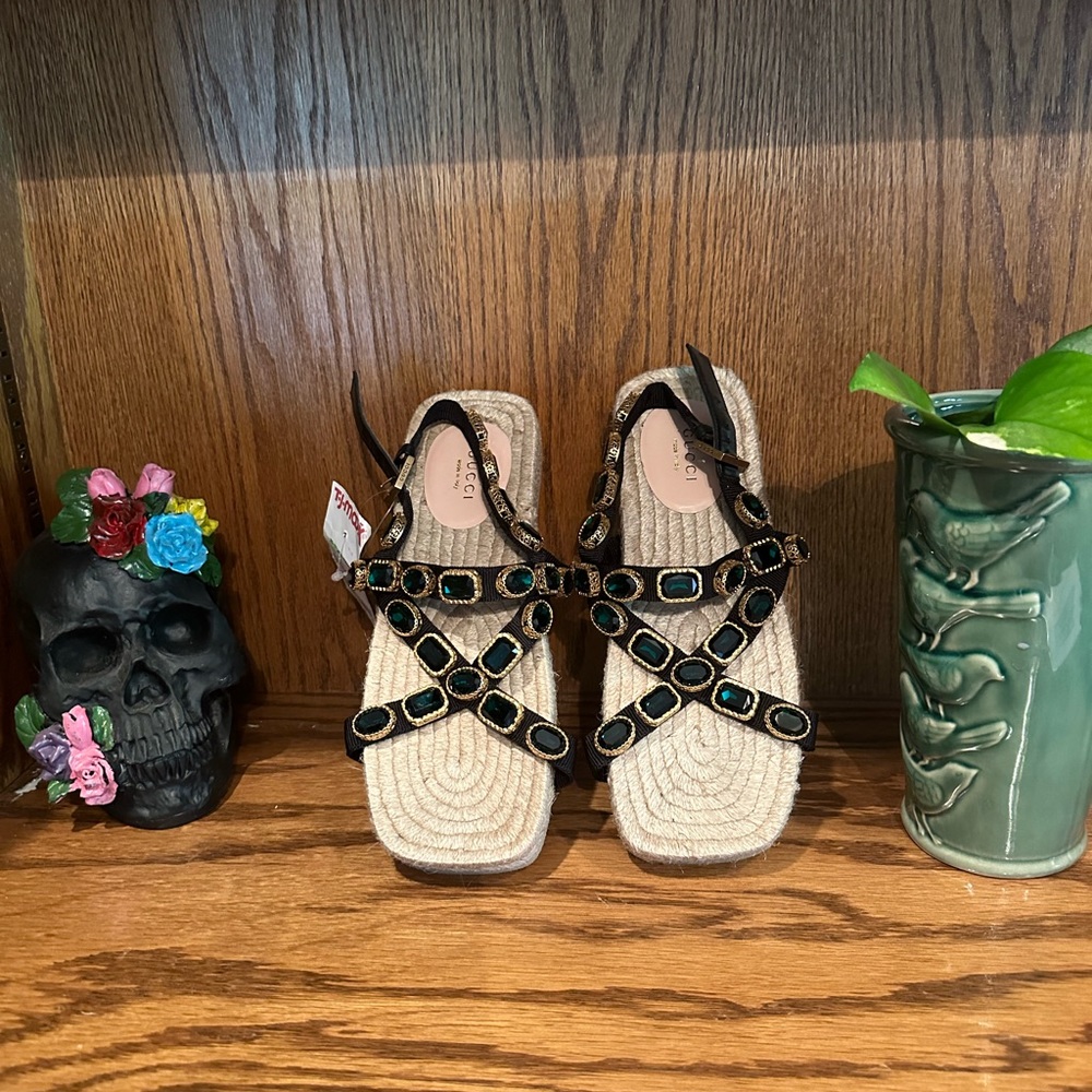 Gucci Grosgrain Espadrilles sandals NWT
